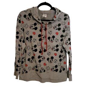 Disney All-Over Print Mickey Mouse Pullover Sweatshirt Hoodie Women's Size XL